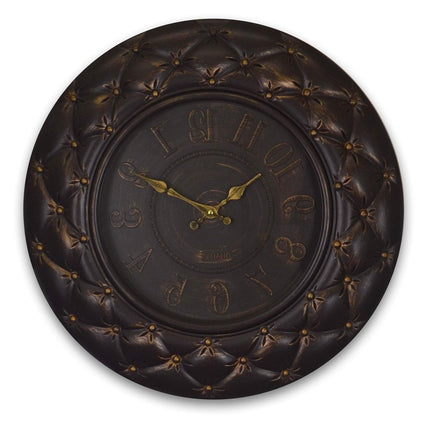 20" Brown And Gold Heavy Duty Plastic Silent Analog Round Wall Clock HomeRoots