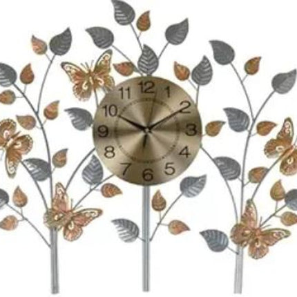 27" Gold Silver And Black Silent Analog Novelty Wall Clock HomeRoots