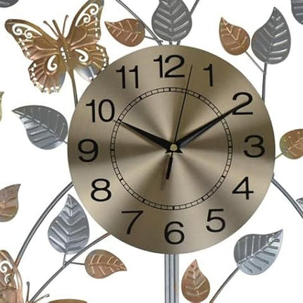 27" Gold Silver And Black Silent Analog Novelty Wall Clock HomeRoots