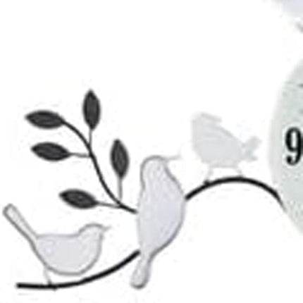 23" Silver Black And White Silent Pendulum Novelty Wall Clock HomeRoots