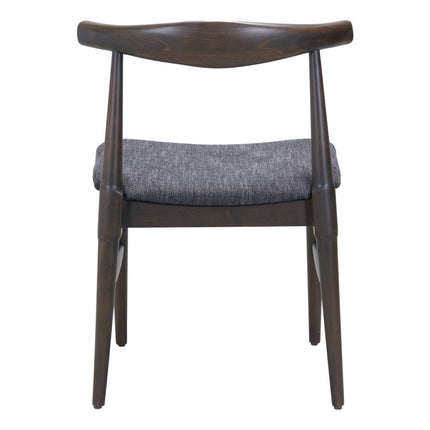 Set of Two Gray and Brown Upholstery Open Back Dining Side Chairs