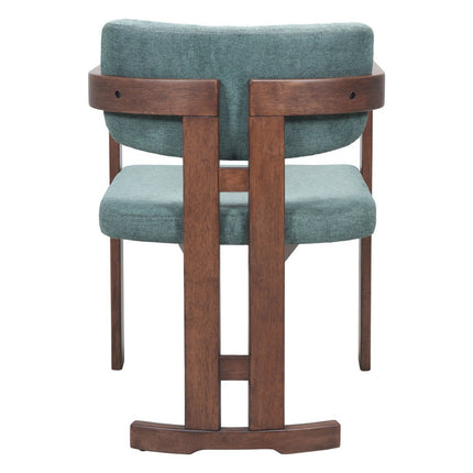 Gray and Brown Upholstery Open Back Dining Arm Chair