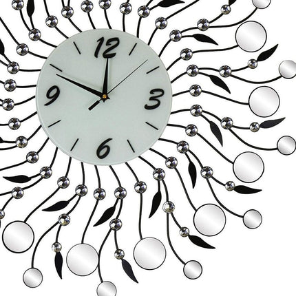 28" Silver Black And White Silent Analog Round Wall Clock HomeRoots