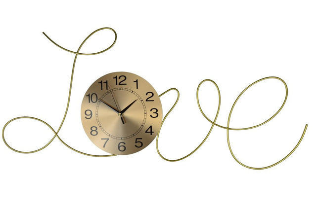 41" Gold Metal Silent Analog Novelty Wall Clock HomeRoots