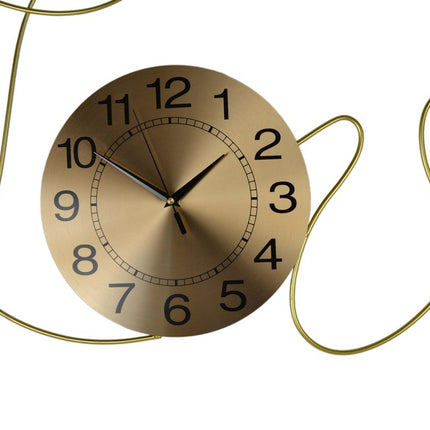 41" Gold Metal Silent Analog Novelty Wall Clock HomeRoots