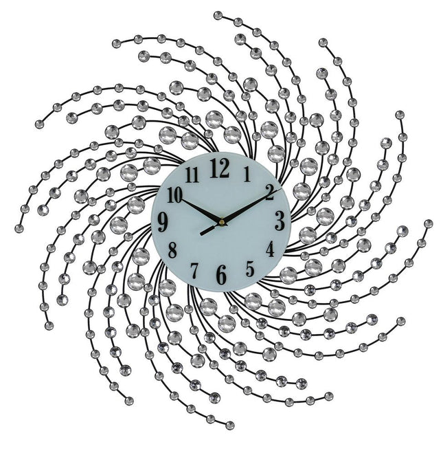 24" Silver And White Silent Analog Novelty Wall Clock HomeRoots