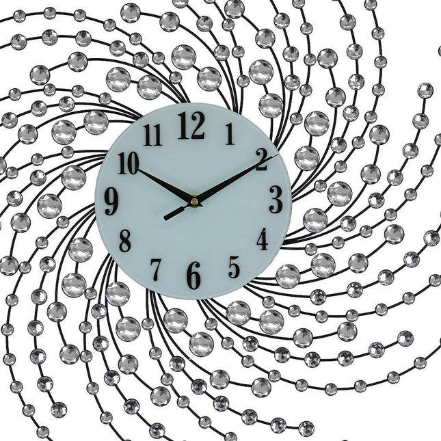 24" Silver And White Silent Analog Novelty Wall Clock HomeRoots