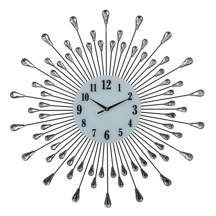 27" Silver And White Metal Silent Analog Round Wall Clock HomeRoots