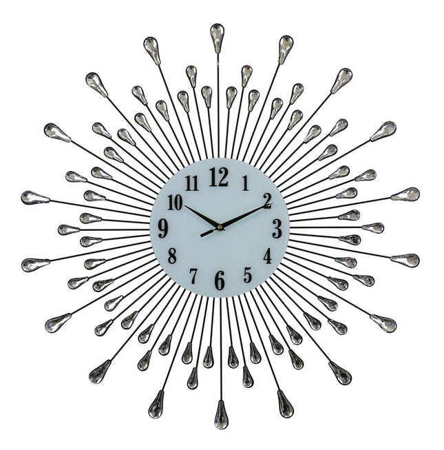 27" Silver And White Silent Analog Round Wall Clock HomeRoots