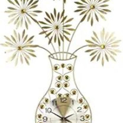 24" Gold Orange And Black Metal Silent Analog Novelty Wall Clock HomeRoots