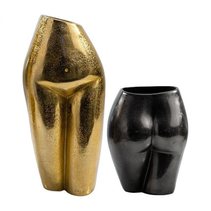 14" Gold Cast Aluminum Female Form Table Vase HomeRoots