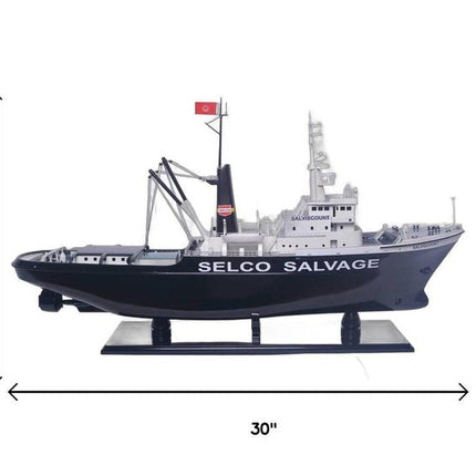 6" Unfinished Wood Hand Painted Model Boat HomeRoots