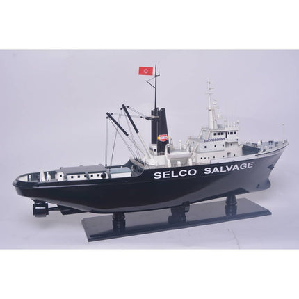 6" Unfinished Wood Hand Painted Model Boat