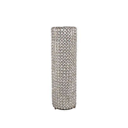 21" Clear And Silver Faux Crystal And Metal Table Vase HomeRoots