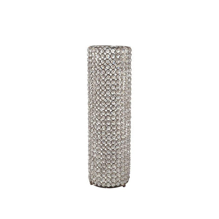 21" Clear And Silver Faux Crystal And Metal Table Vase HomeRoots
