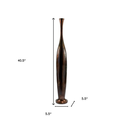 50" Burnished Brown Aluminum Floor Vase HomeRoots