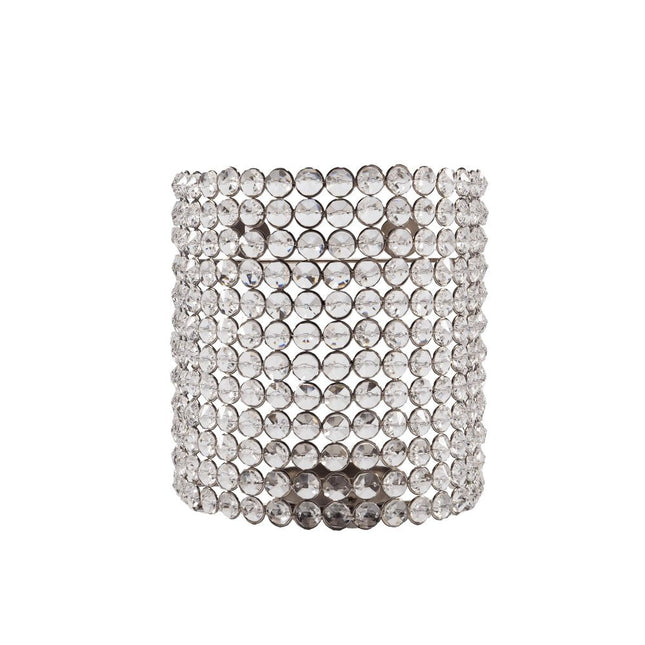 8" Clear And Silver Bejeweled Crystal Wall Sconce Candle Holder HomeRoots