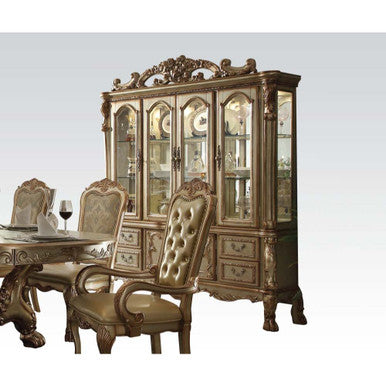 ACME 63155 Dresden Hutch & Buffet, Gold Patina & Bone (1Set/2Ctn) ACME Furniture