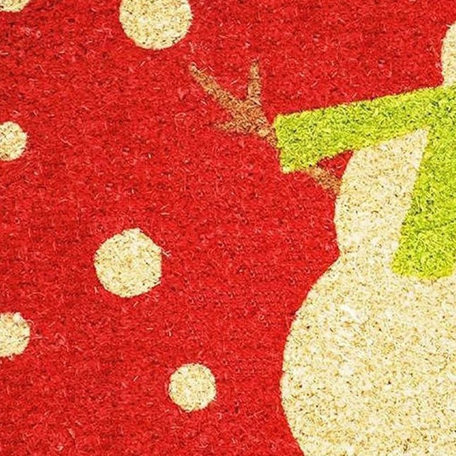 24" X 36" Red And White Coir Snowman Outdoor Christmas Door Mat HomeRoots