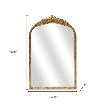 16" Gold Metal Arch Accent Mirror