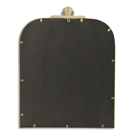 31" Gold Metal Art Deco Arch Accent Mirror HomeRoots