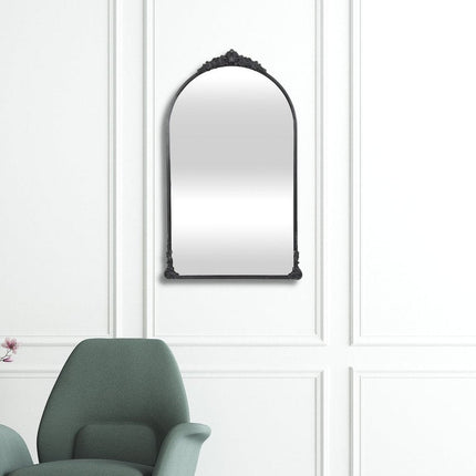 34" Black Metal Arch Accent Mirror HomeRoots