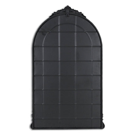 34" Black Metal Arch Accent Mirror