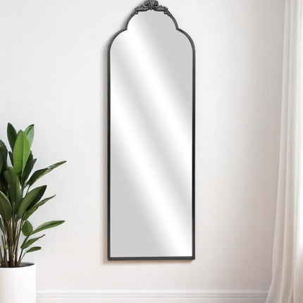 65" Black Metal Arch Full Length Hanging Mirror HomeRoots