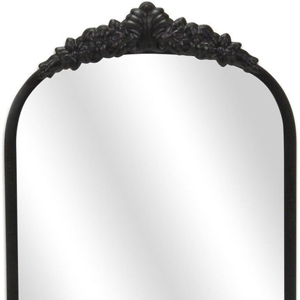 16" Black Metal Arch Accent Mirror