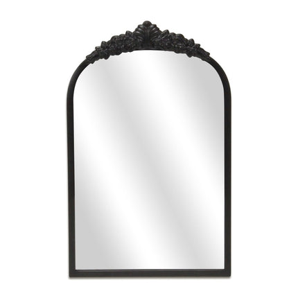 16" Black Metal Arch Accent Mirror