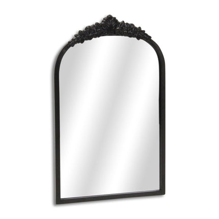 16" Black Metal Arch Accent Mirror
