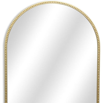 34" Gold Metal Beaded Arch Accent Mirror HomeRoots