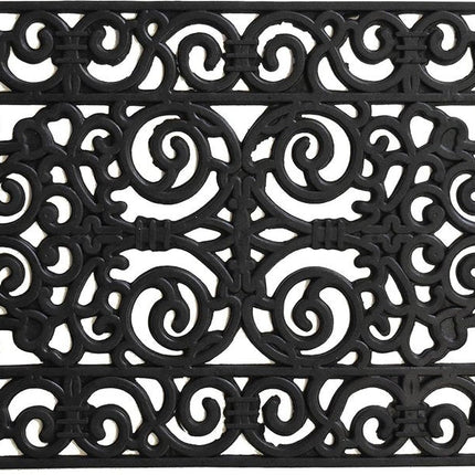 24" X 36" Black Scrollwork Outdoor Rubber Door Mat HomeRoots