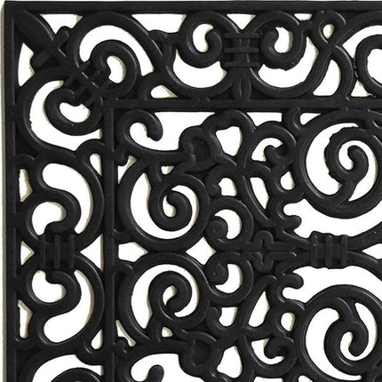24" X 36" Black Scrollwork Outdoor Rubber Door Mat HomeRoots