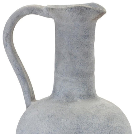 12" Gray Resin Round Pitcher Vase HomeRoots