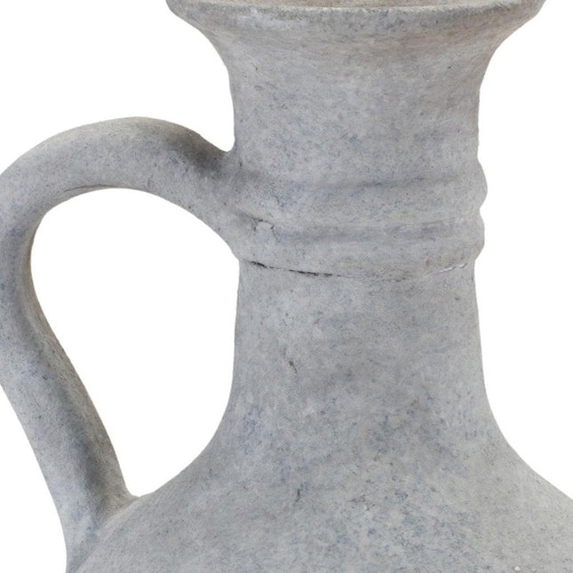 9" Gray Resin Round Pitcher Vase HomeRoots