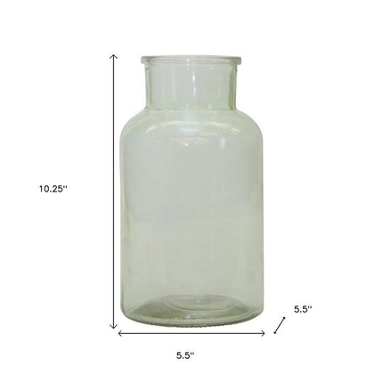 10" Green Glass Cylindrical Table Vase HomeRoots