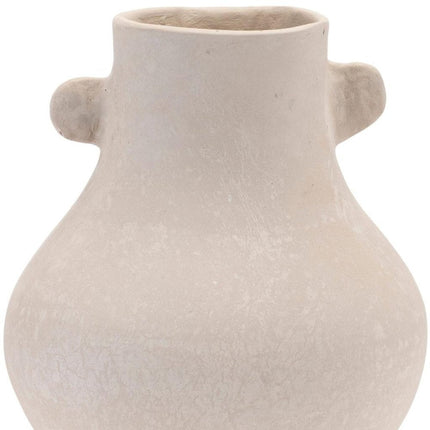 10" Beige Recycled Paper Round Urn HomeRoots