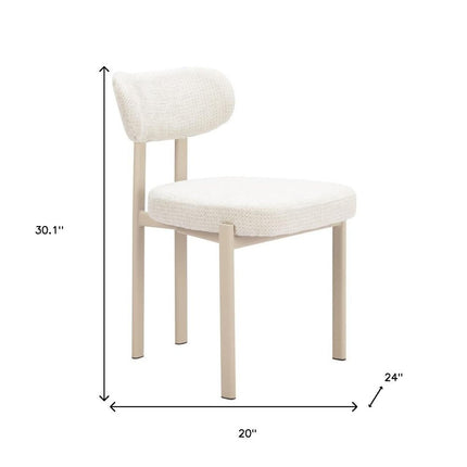 Set of Four Gray and Taupe Upholstery Open Back Dining Side Chairs