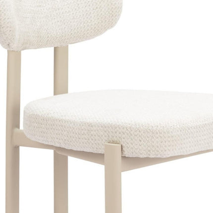 Set of Four Gray and Taupe Upholstery Open Back Dining Side Chairs