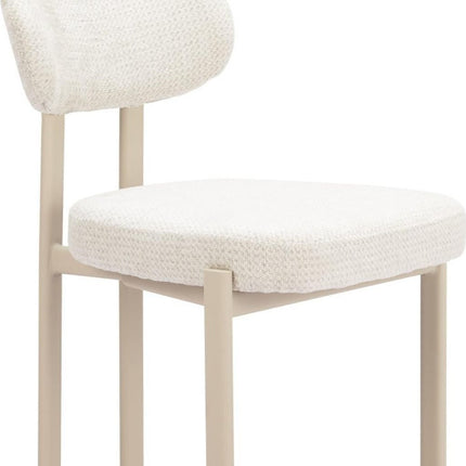 Set of Four Gray and Taupe Upholstery Open Back Dining Side Chairs