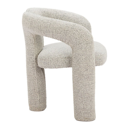Gray Upholstery Open Back Dining Arm Chair