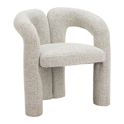 Gray Upholstery Open Back Dining Arm Chair