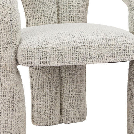 Gray Upholstery Open Back Dining Arm Chair