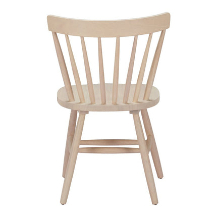 Set of Two Natural Wood Open Back Dining Side Chairs