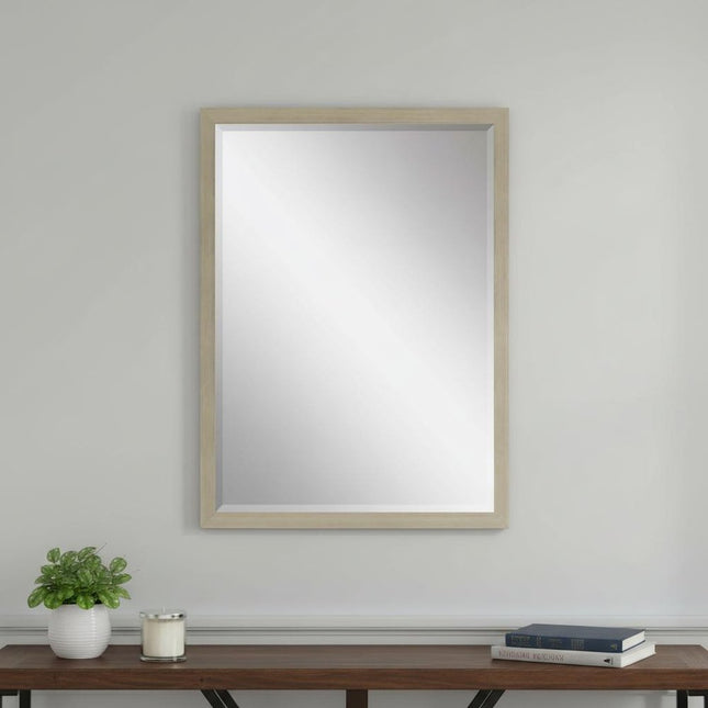 39" Silver Solid Wood Framed Accent Mirror HomeRoots