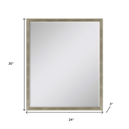 30" Silver Wood Accent Mirror HomeRoots