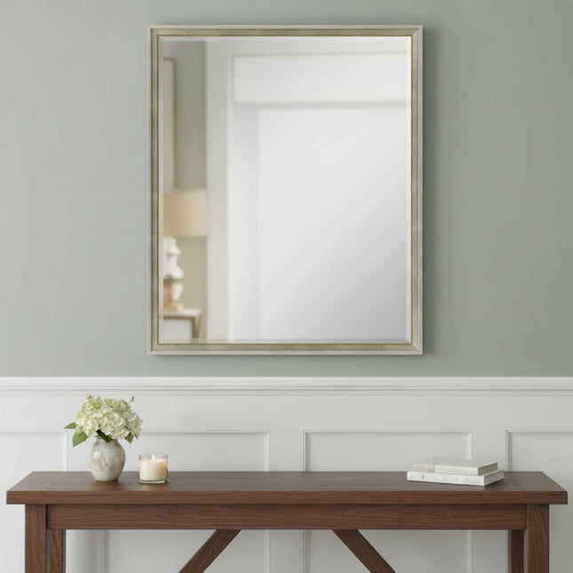 30" Silver Wood Accent Mirror HomeRoots
