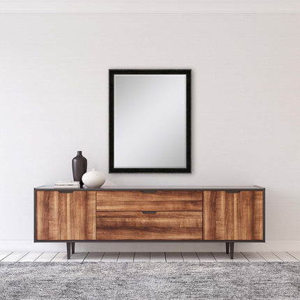 44" Dark Brown Wood Accent Mirror HomeRoots