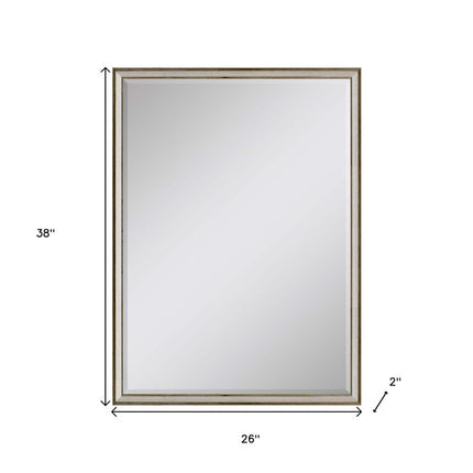 38" Silver Wood Accent Mirror HomeRoots